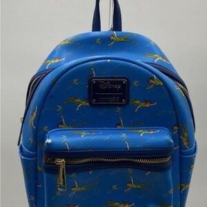 Loungefly Disney Peter Pan & Tinker Bell Blue Backpack Handbag/Purse